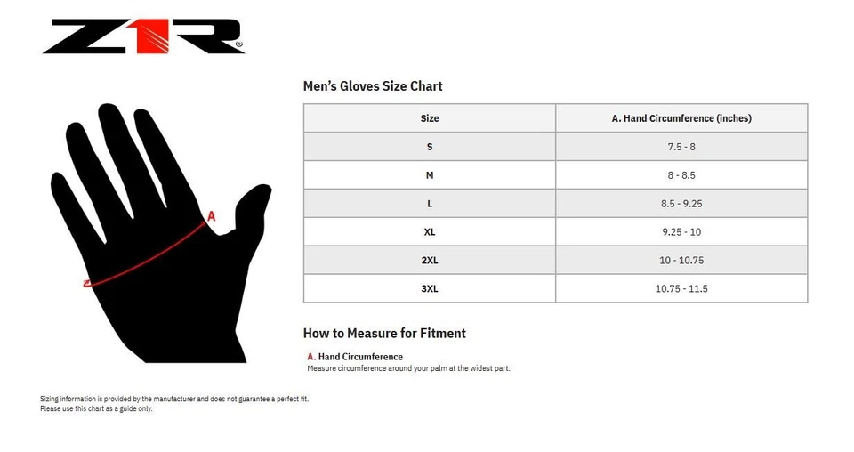 Guantes para motociclismo Z1R Mill D30 - negros - talla 2XL para hombre Foto 2 de 2