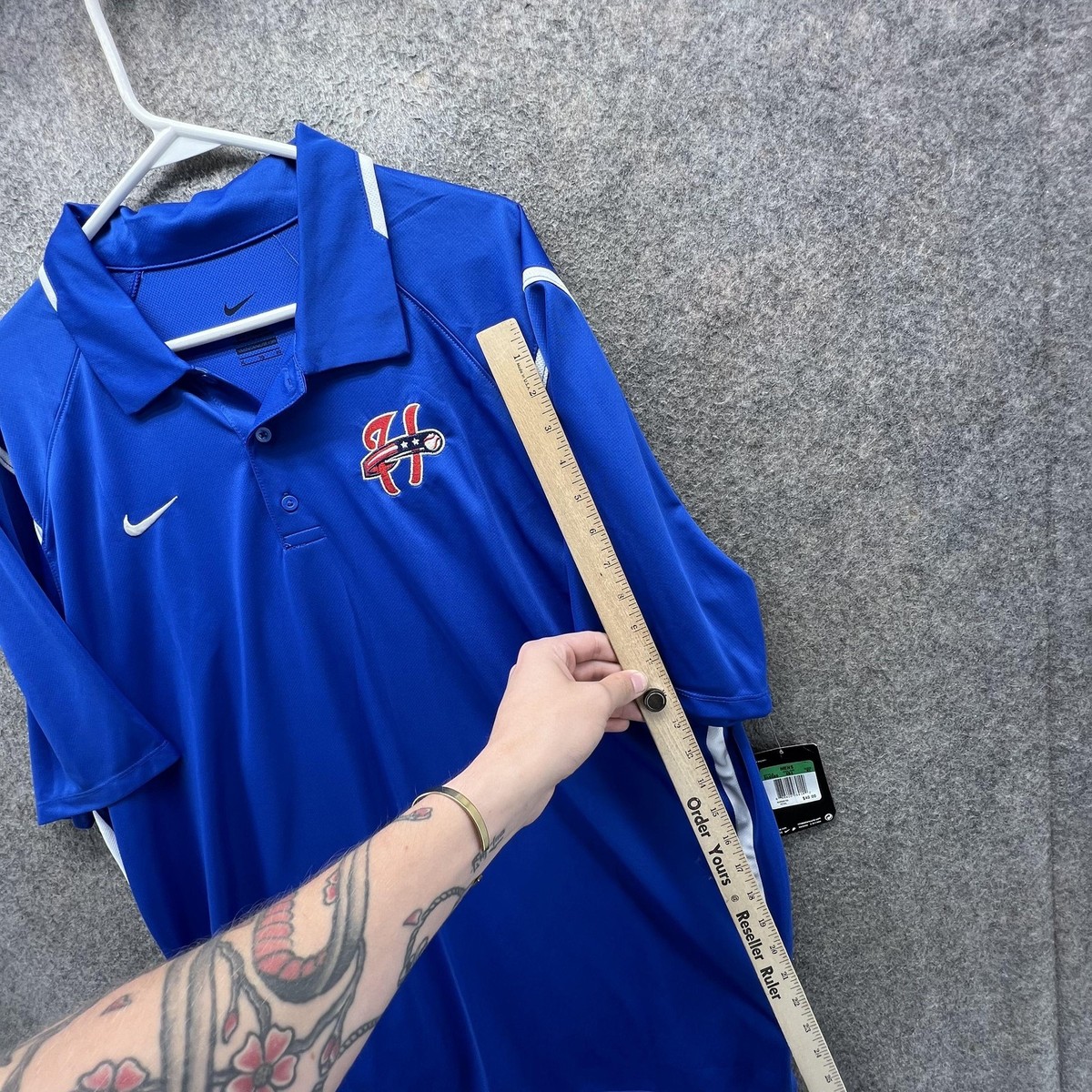 Harrisburg Senators Polo Shirt Mens XL Blue Baseball Nike Dri Fit