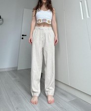 Vintage Beige Straight Leg Linen Pants Size M