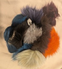 LOT OF MULTI COLORED DYED FOX FUR FLY FISHING 43