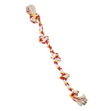 Extra Large 5 Knot Tug Rope Dog Toy for Aggressive Chewers 36 Inch Cotton Blend