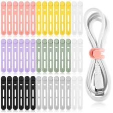 42 Pcs Silicone Cable Ties Reusable Cord Straps Multipurpose Elastic Cable Orga