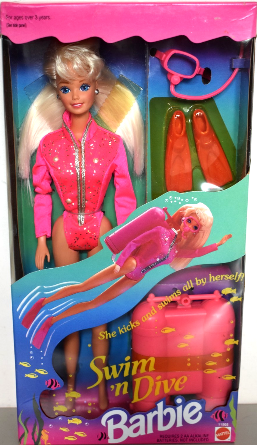 1993 Playline Collector SWIM 'N DIVE Vintage Blonde Barbie