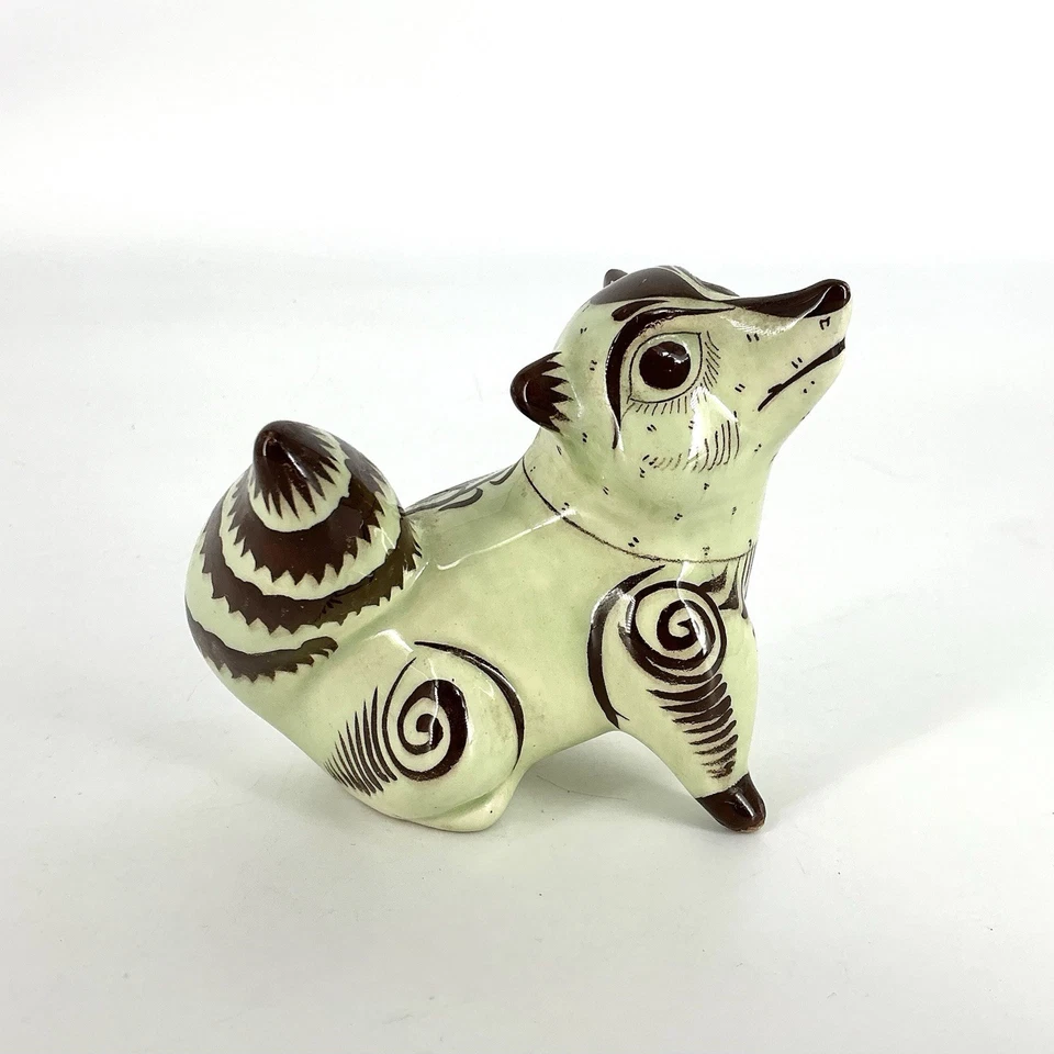 Tonala Racoon Figurine Ceramica Gomez Tlaquepaque Mexico Folk Art - Image 1 of 4