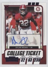 2021 Contenders Draft Picks College Game Ticket Purple Dylan Moses Auto 0x42