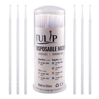 400 Super Fine Micro Applicator Brushes 1.0mm White Dental Disposable Bendable