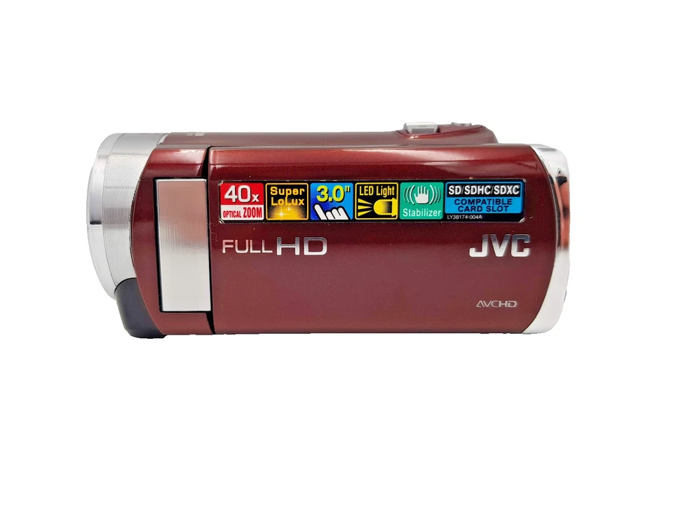JVC GZ-E207 Full HD Everio Memory Camcorder Digital Camera GZ-E207REK Red Vintag - Image 2 of 4