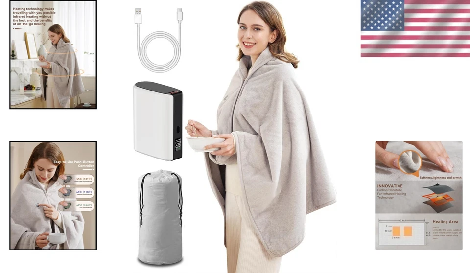 Heated Throw with 3 Levels - Portable Design - Image 2 of 4