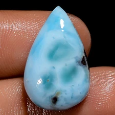 100% Natural Larimar Pear Shape Cabochon Gemstone 15.5 Ct. 21X12X5 mm GC-41196