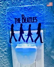 🎁 Beatles Fan Xmas Gift • Abbey Road Blue LED Night Light • Lennon Magic - NEW