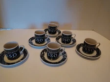 Miniature Espresso cups and saucers, set of 6