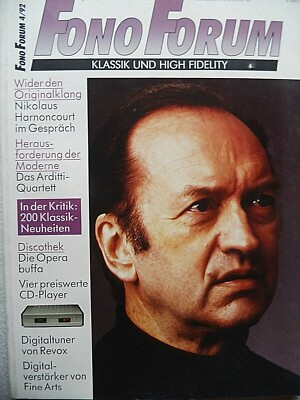 FONO FORUM 4/92 JVC XD Z 1010,AKAI CD 37, DENON DCD 480,REVOX H 7,PHILIPS CD 618