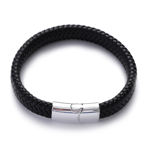 Fashion Men's Multi-Layer PU Leather Bracelet Magnetic Clasp Vintage Bangle - Bild 5 von 16