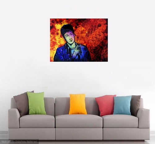 BRUCE LEE. An Original Painting. By Roldan West.W/COA. - Picture 5 of 10