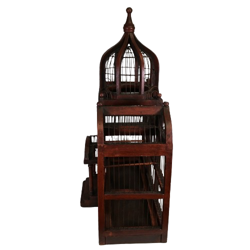 Victorian Style Dome Bird Cage Taj Mahal Inspired Wood & Wire XLARGE