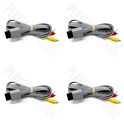 Lot Of 4 Original OEM Nintendo Wii RVL-009 AV Cable Cords Gray TESTED