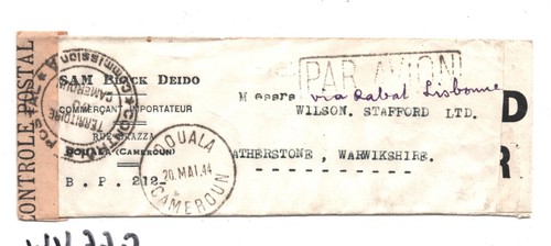 France Libre CAMEROON WW2 Cover Douala DOUBLE CENSOR 1944 Atherstone MA375 - Picture 14 of 16