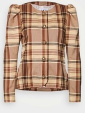 Day Birger Et Mikkelsen Cappuccino Check Patterened Jacket Blazer, Size 40 (l)