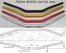 Manubrio Moto Piega Bassa Sezione Variabile Diametro 28/22 mm Universale Moto