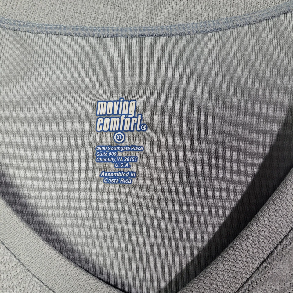 Moving Womens Shirt Size L Lite Blue Stretch Athletic V Neck Workout Comfort Top - Image 4 of 4