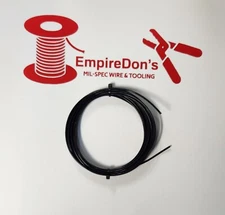 18 AWG Mil-Spec Wire, PTFE Insulated, Stranded Silver Plated, Black, 15 ft