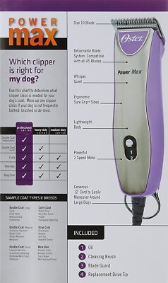 ✨SALE✨【Oster　Power　Max 】犬 コード式全身用バリカン Oster Professional Series Powermax 2-Speed Pet Grooming Clippers