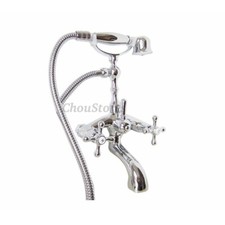 Bathroom Shower Clawfoot Tub Filling Faucet Telephone Handheld Shower Mixer Taps