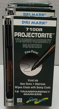 3 Boxes of 36 RED Dri Mark Projectorite Fine Point Transparency Markers 7100R