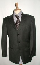 MENS Armani Collezioni BLAZER SIZE 40 R 100 WOOL BLACK GRAY GEOMETRIC 080