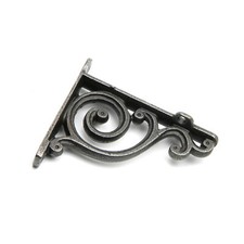 Oakcrafts - Pair of Tiny Brackets Cast Iron Victorian Scroll - 100mm x 90mm