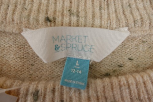 Market & Spruce Girls Size Large (12-14) Oatmeal Heather Cable Knit Sweater NWT - Picture 2 of 11