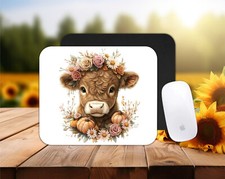 Highland Cow theme PC/laptop Mouse Pad, CHOICE, FREE shipping, gifts, farm, fall