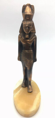 Egyptian Cooper King Ramses Statue On Marble Base 9  It/539