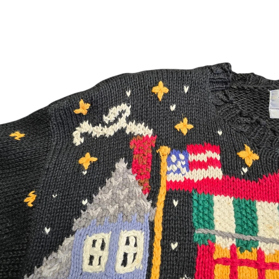 Suéter de Navidad Feo de Northern Isles Signature Unisex XL Árboles Villancicos Negro Foto 3 de 4