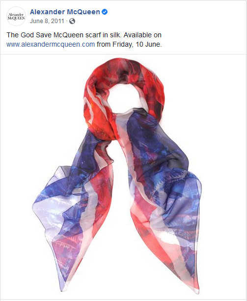 Alexander McQueen S/S 2011 'God Save McQueen' Union Jack Scarf image 3