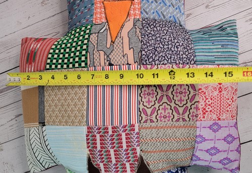 Owl Pillow Quilted Handmade Patchwork Vtg Plush 18 x 15" Aprox READ - Picture 9 of 9