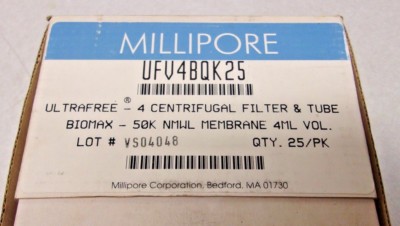 Millipore ULTrafree-4 Centrifugal Filter & Tube 50k 4ml UFV4BQK25,  Lot of 3