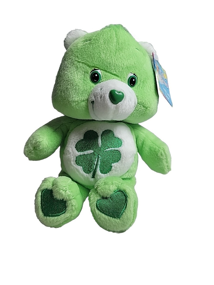 VINTAGE Care Bear Good Luck Bear Beanie Plush (8”) 2002 New