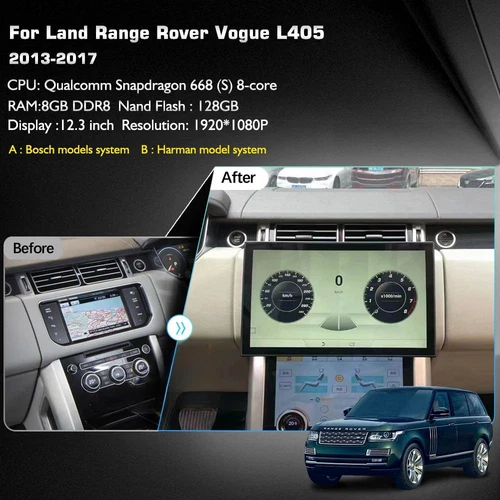 13.3" Touchscreen GPS Navi CarPlay Für Range rover vogue L405 sport L494 - Bild 5 von 7