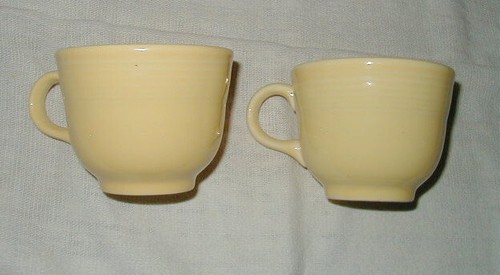 4 OLDER HOMER LAUGHLIN FIESTAWARE CUPS, MARIGOLD? POPPY? - Picture 2 of 6