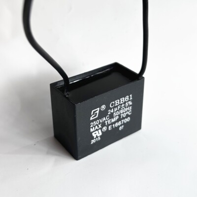 CBB61 24mfd 24uF 250V VAC 50/60Hz  Ceiling Fan Capacitor with 2 wire leads