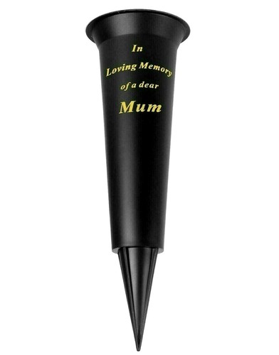 GRAVE VASE SPIKE Memorial Black Loving Memory Funeral Flowers Pot Remembranceđź’” - Picture 7 of 27