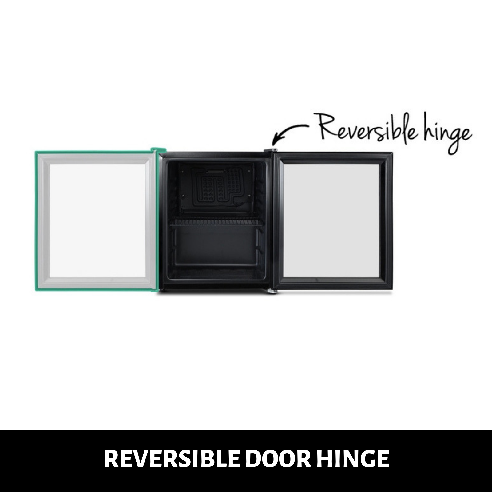 Devanti 46l Glass Bar Fridge Door Mini Countertop Bottle Cooler