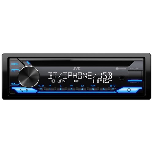 JVC Single Din USB/AUX Bluetooth Car Audio Receiver, Harley Davidson Install kit - Picture 2 of 5