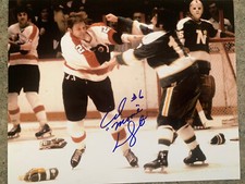 ANDRE DUPONT PHILADELPHIA FLYERS BROAD STREET BULLIES FIGHT SIGNED 8X10