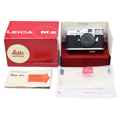 Mint- Leica M2 35mm Rangefinder Film Camera Silver Body w/Original