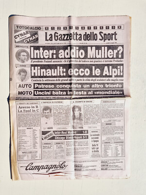 Gazzetta Dello Sport 22 Juillet 1982 – Hansi Muller Inter, Dirceu, Vaccaroni