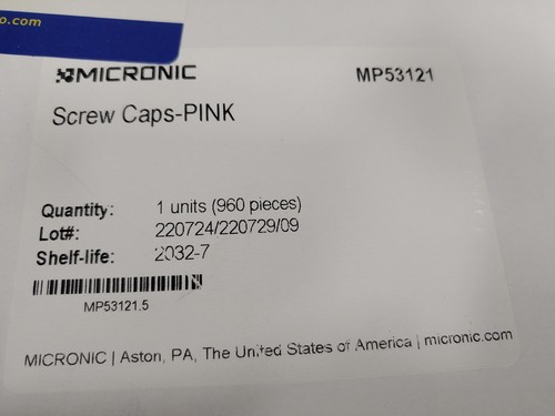 960 Box Micronic MP53121 Schraubverschlüsse pink - Bild 2 von 4