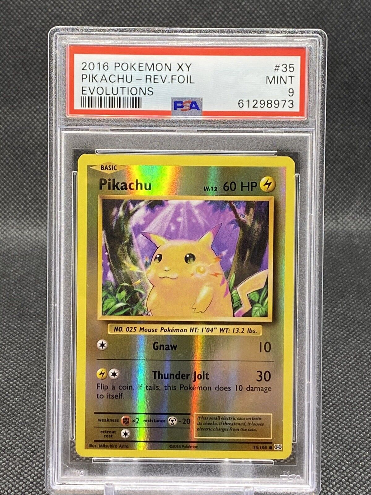 Pikachu Card HOLO 2016 35/108 LV. 12 60HP