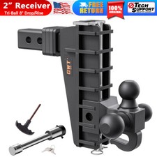 2 Inch Receiver Trailer Hitch With Hook 8 Inch Adjustable Drop Hitch 18500 Lbs 2 Inch Receiver Trailer Hitch With Hook 8 Inch Adjustable Drop Hitch 18500 Lbs